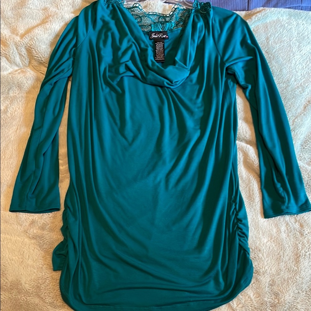 Teal Long Sleeve Dress